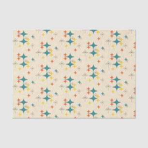 Mid Century Modern Atomic Era Starbursts Turquois Tissue Paper