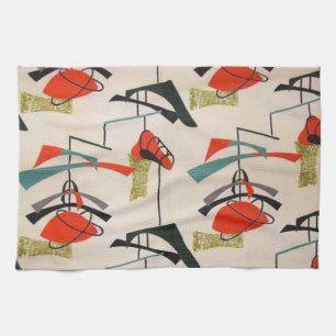 Mid Century Modern Atomic Fabric Kitchen Towel