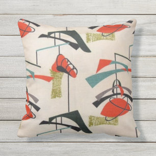 Mid Century Modern Atomic Mobile Outdoor Pillow