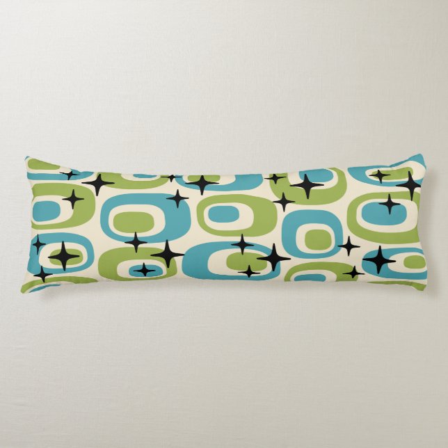 Mid Century Modern Atomic Pattern Body Cushion (Front)