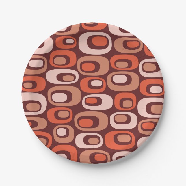 Mid Century Modern Atomic Pattern Paper Plate (Front)