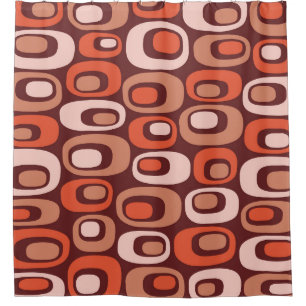Mid Century Modern Atomic Pattern Shower Curtain