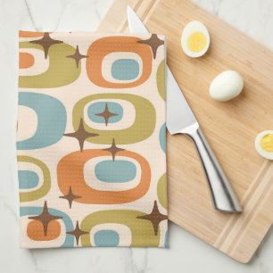Mid Century Modern Atomic Pattern Tea Towel