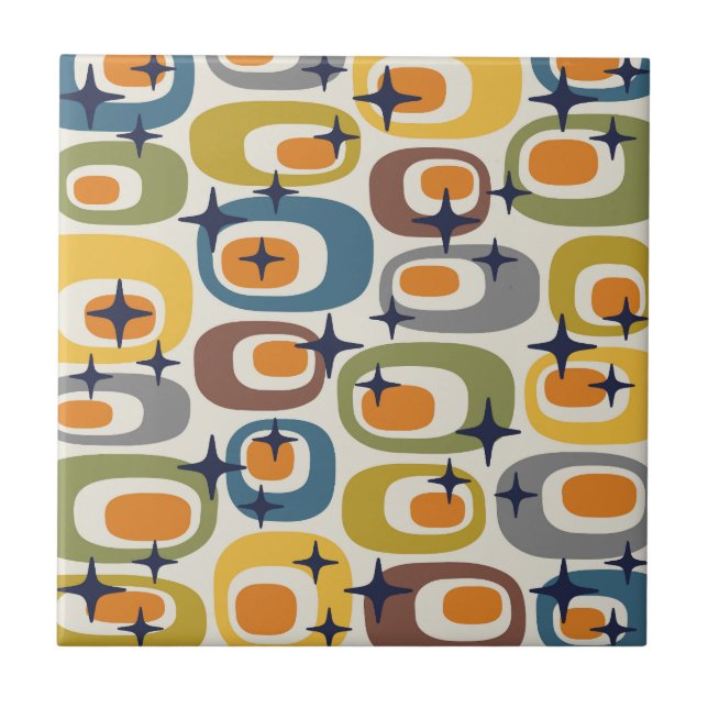 Mid Century Modern Atomic Pattern Tile (Front)