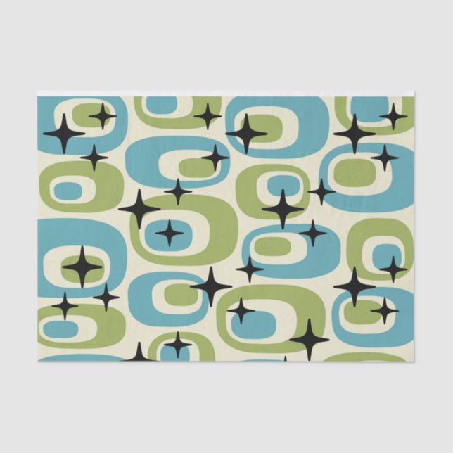 Mid Century Modern Atomic Pattern Tissue Paper (Front)