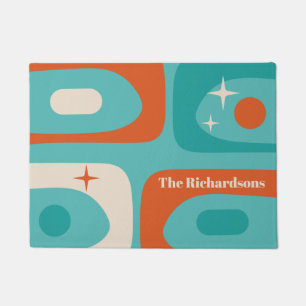 Mid-Century Modern Atomic Piquet Personalised Doormat