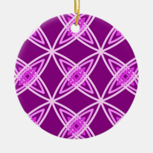 Mid Century Modern Atomic Print - Amethyst Purple Ceramic Tree Decoration