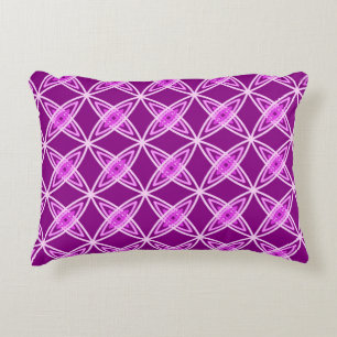 Mid Century Modern Atomic Print - Amethyst Purple Decorative Cushion