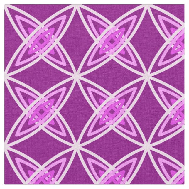 Mid Century Modern Atomic Print - Amethyst Purple Fabric (Close Up)