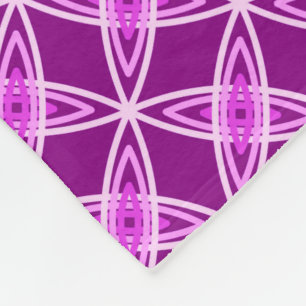 Mid Century Modern Atomic Print - Amethyst Purple Fleece Blanket