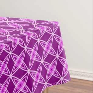 Mid Century Modern Atomic Print - Amethyst Purple Tablecloth