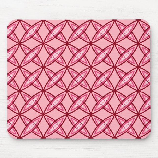 Mid Century Modern Atomic Print - Ballet Pink Mouse Mat (Front)