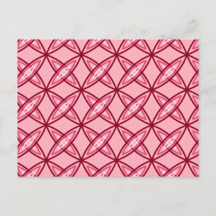 Mid Century Modern Atomic Print - Ballet Pink Postcard