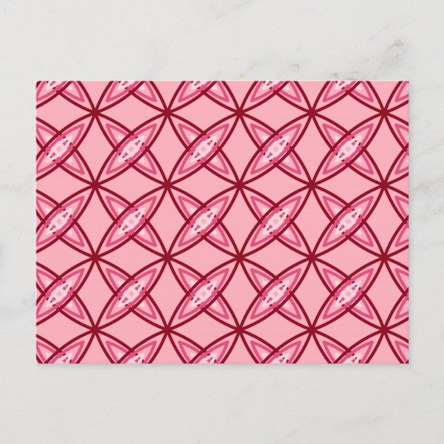 Mid Century Modern Atomic Print - Ballet Pink Postcard (Front)