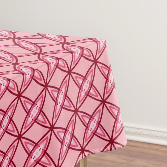 Mid Century Modern Atomic Print - Ballet Pink Tablecloth (In Situ)