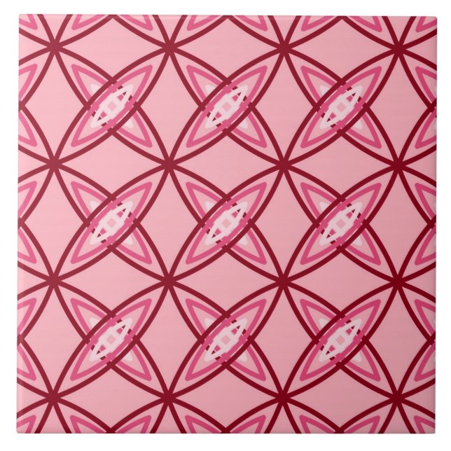 Mid Century Modern Atomic Print - Ballet Pink Tile (Front)
