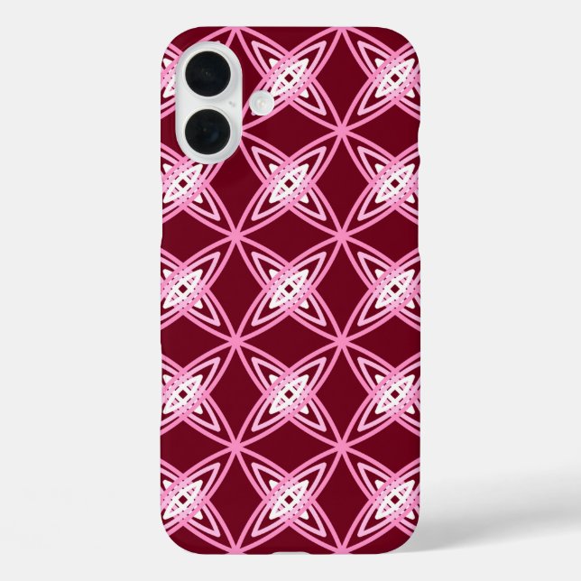 Mid Century Modern Atomic Print - Burgundy Wine Case-Mate iPhone Case (Back)