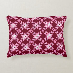 Mid Century Modern Atomic Print - Burgundy Wine Decorative Cushion