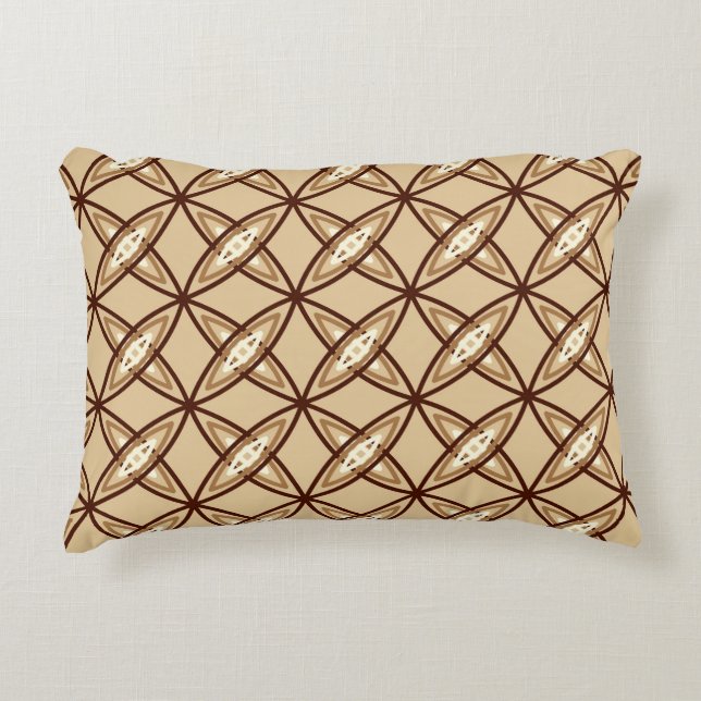 Mid Century Modern Atomic Print - Camel Tan Decorative Cushion (Front)