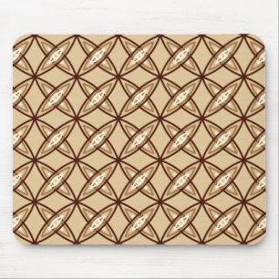 Mid Century Modern Atomic Print - Camel Tan Mouse Mat