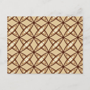 Mid Century Modern Atomic Print - Camel Tan Postcard