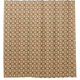Mid Century Modern Atomic Print - Camel Tan Shower Curtain