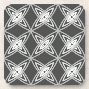 Mid Century Modern Atomic Print - Charcoal Grey Coaster