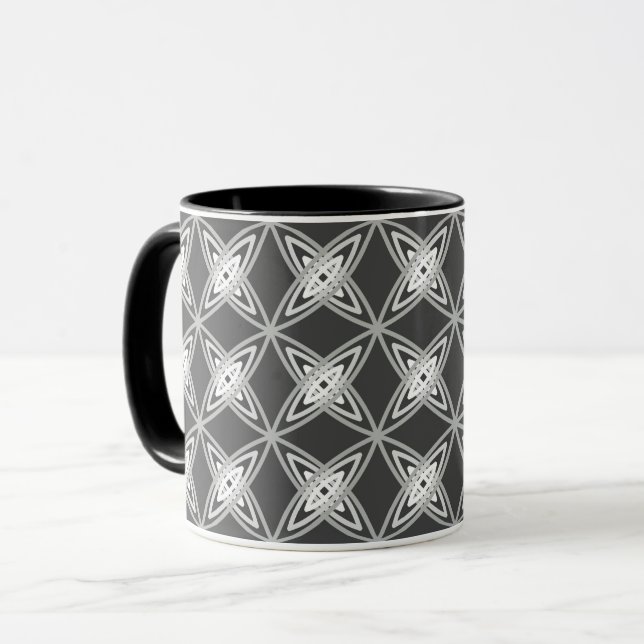 Mid Century Modern Atomic Print - Charcoal Grey Mug (Front Left)