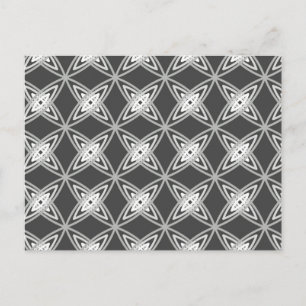 Mid Century Modern Atomic Print - Charcoal Grey Postcard