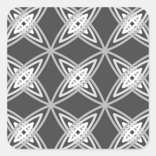Mid Century Modern Atomic Print - Charcoal Grey Square Sticker