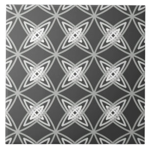 Mid Century Modern Atomic Print - Charcoal Grey Tile
