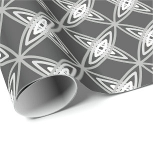 Mid Century Modern Atomic Print - Charcoal Grey Wrapping Paper