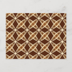 Mid Century Modern Atomic Print - Chocolate Brown Postcard