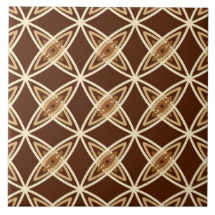 Mid Century Modern Atomic Print - Chocolate Brown Tile