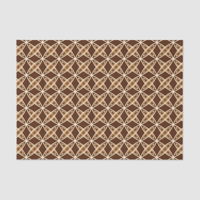 Mid Century Modern Atomic Print - Chocolate Brown Tissue Paper (Front)