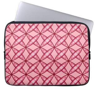 Mid Century Modern Atomic Print - Coral Pink Laptop Sleeve