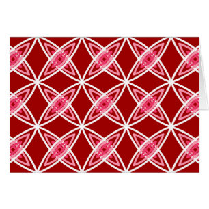 Mid Century Modern Atomic Print - Dark Red