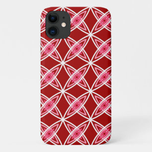 Mid Century Modern Atomic Print - Dark Red iPhone 11 Case