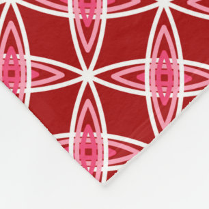 Mid Century Modern Atomic Print - Dark Red Fleece Blanket