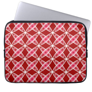 Mid Century Modern Atomic Print - Dark Red Laptop Sleeve