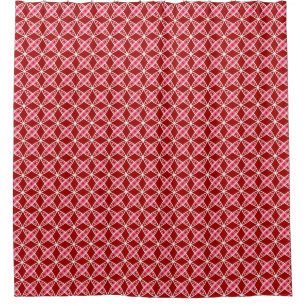 Mid Century Modern Atomic Print - Dark Red Shower Curtain