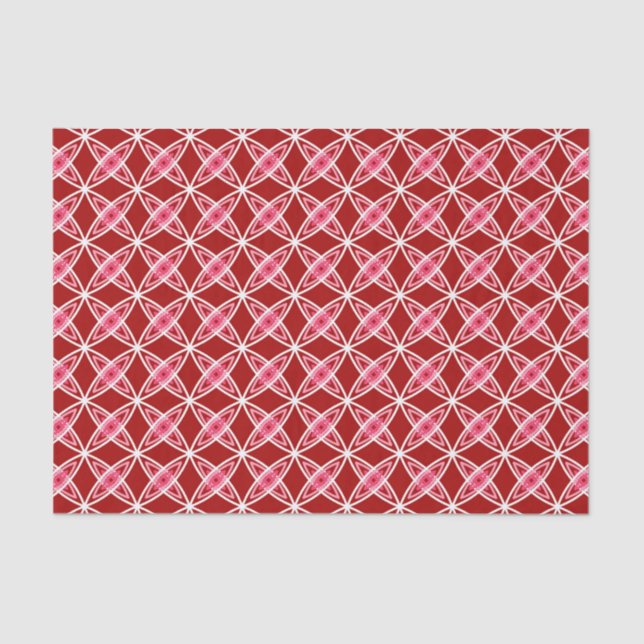 Mid Century Modern Atomic Print - Dark Red Tissue Paper (Front)