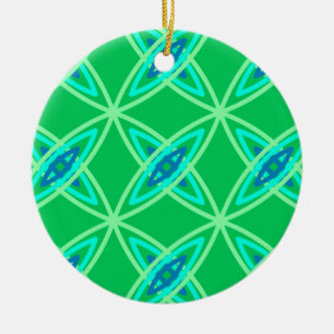 Mid Century Modern Atomic Print - Jade Green Ceramic Tree Decoration