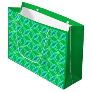 Mid Century Modern Atomic Print - Jade Green Large Gift Bag