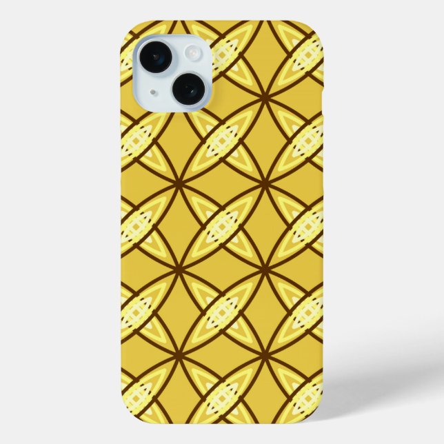 Mid Century Modern Atomic Print - Mustard Gold Case-Mate iPhone Case (Back)