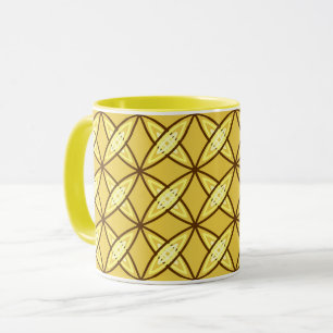Mid Century Modern Atomic Print - Mustard Gold Mug
