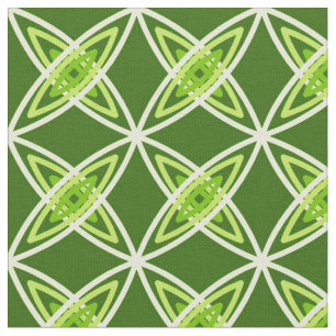 Mid Century Modern Atomic Print - Olive Green Fabric