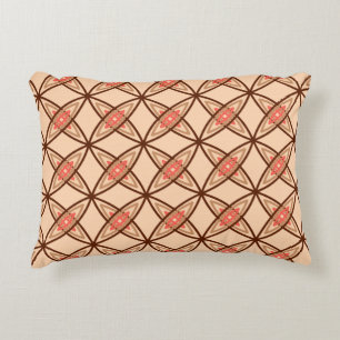 Mid Century Modern Atomic Print - Pastel Peach Decorative Cushion