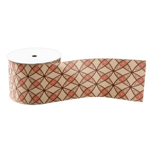 Mid Century Modern Atomic Print - Pastel Peach Grosgrain Ribbon