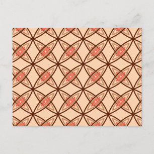Mid Century Modern Atomic Print - Pastel Peach Postcard